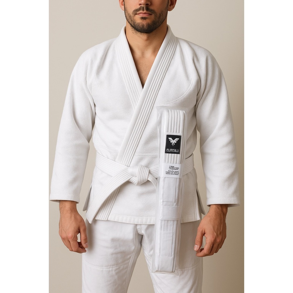 Elite BJJ White Belt Beginner Brazilian Jiu Jitsu Martial Arts Uniform Wrap